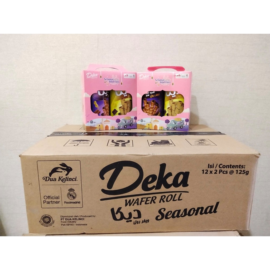 Deka Dua Kelinci Wafer Roll Kaleng isi 2 .Kue Parsel / Gift Pack Lebaran