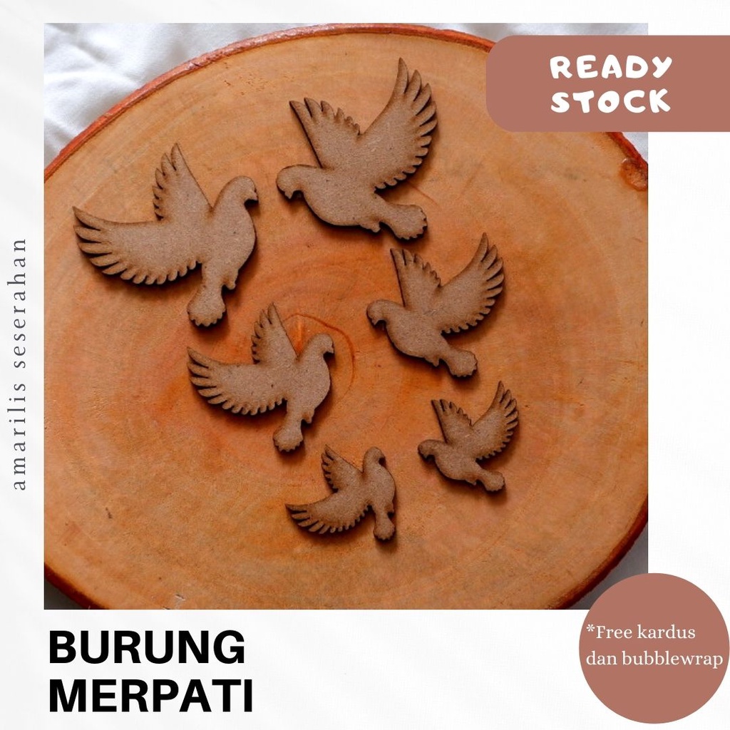 

51. Cutting Burung Merpati / Dove Bahan MDF dan Plywood untuk Mahar, Scrapbook, DIY
