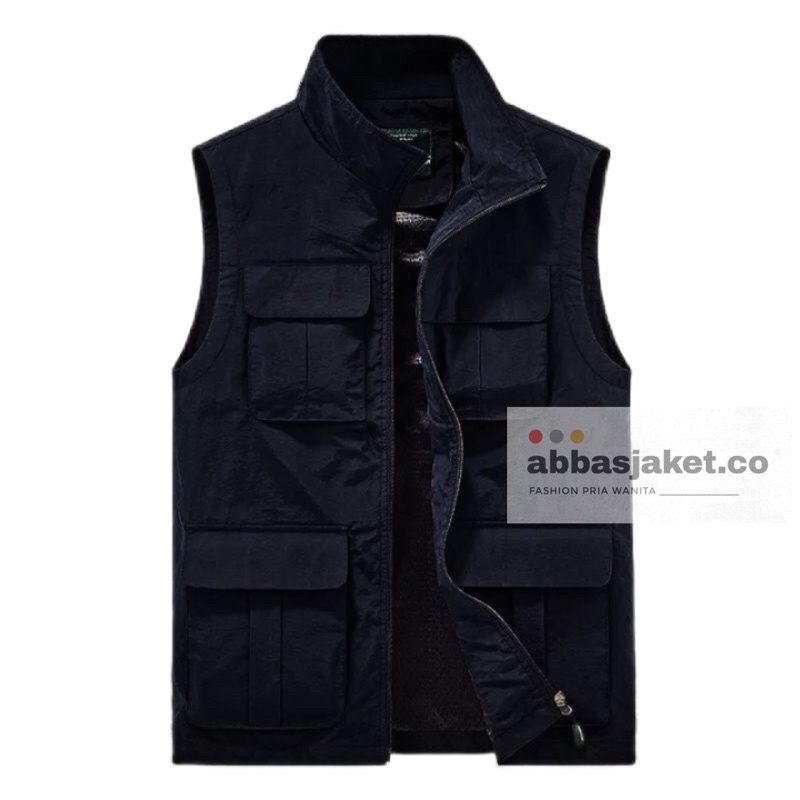 Jaket Rompi Pria Pocket / Rompi Pria Tebal / Vest Rompi Pria Dewas / Rompi Katun