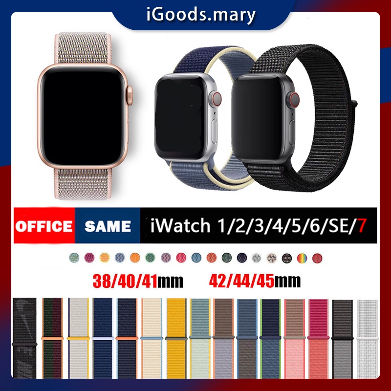 Nylon Strap for iWatch Series 7 6 SE 5 4 3 2 44 mm 40mm 42mm 38mm Watchband Sport Loop Watch Band