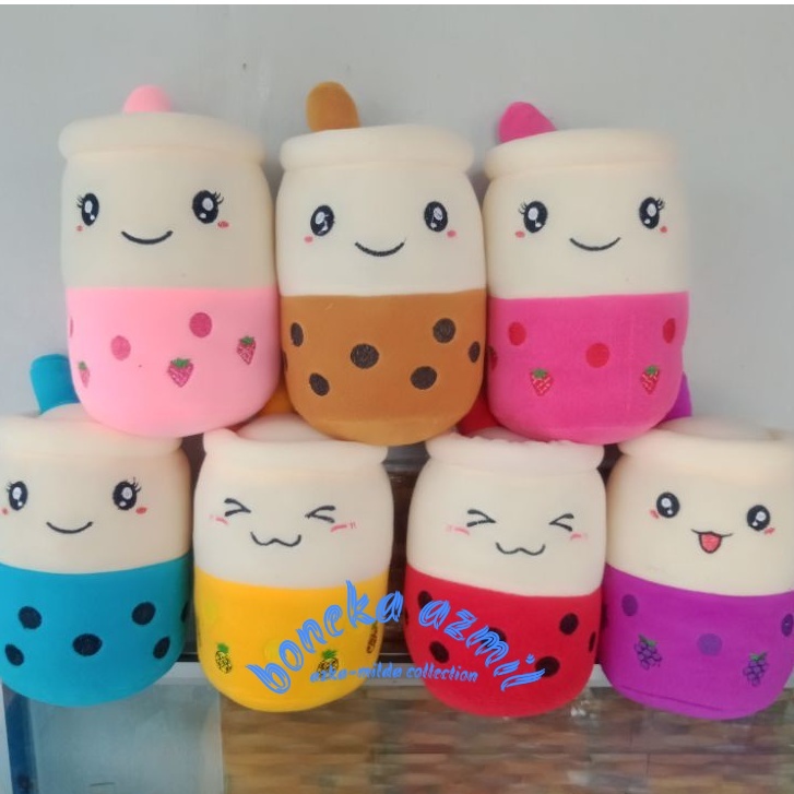 Boneka Boba bubble milk tea paduan warna size m