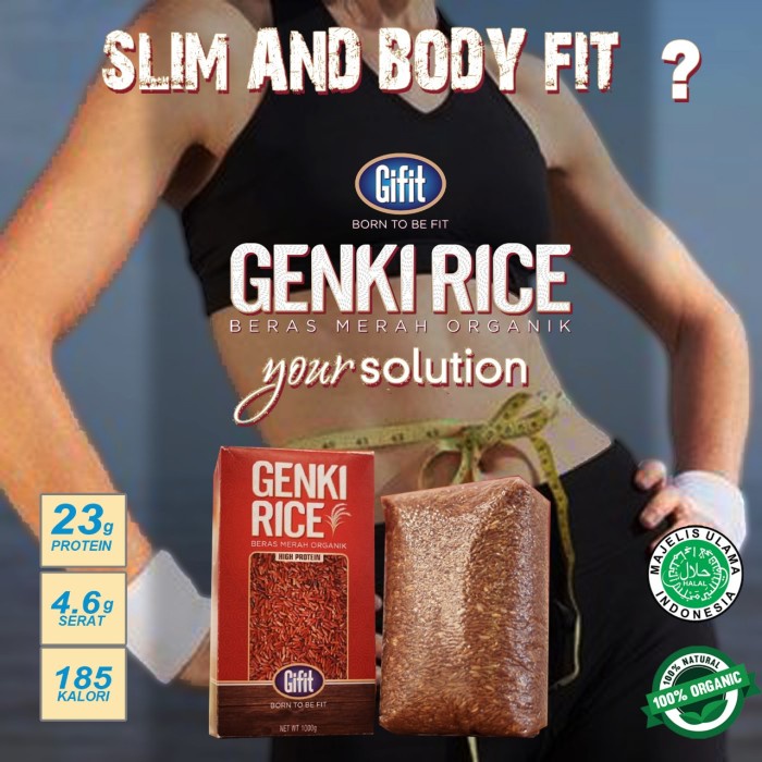 

Beras Merah Organik Genki Rice High Protein