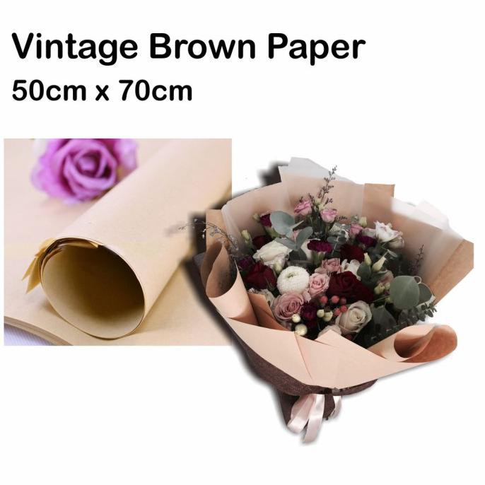 

To256 Vintage Brown Paper 50 Lembar - Wrapping Bunga Murah - Kertas Sa Patio789