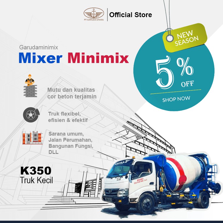 Jual Beton Readymix / K350 / Minimix Jabodetabek