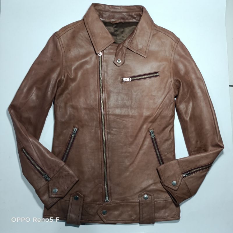 JAKET KULIT PRIA UKURAN S SLIM BEKAS