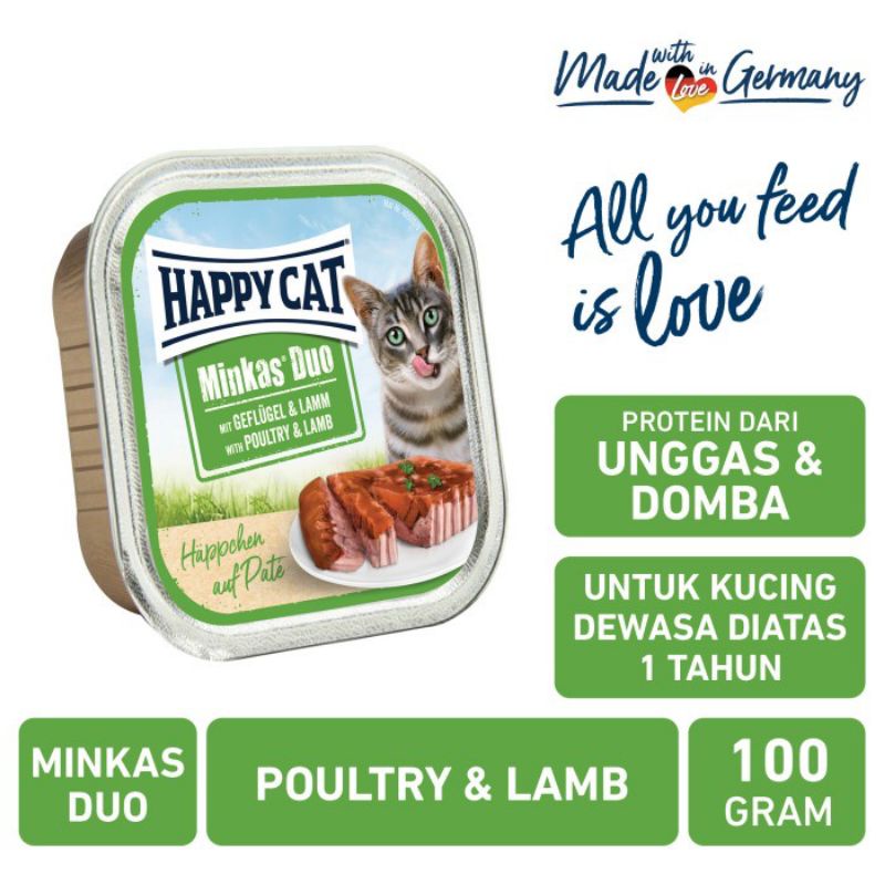 Happy Cat Minkas Duo POULTRY &amp; LAMB 100GR wet food