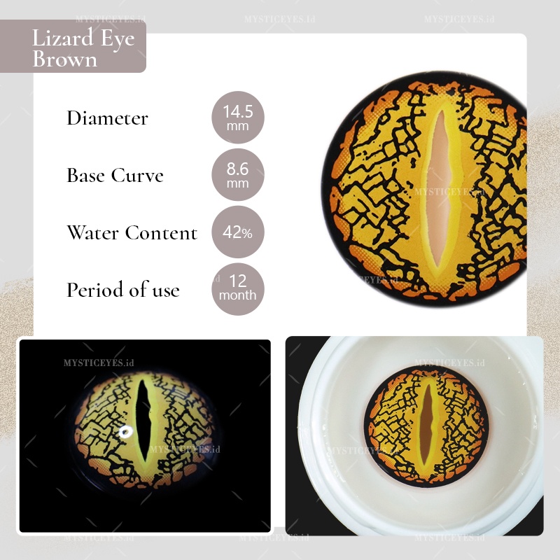 MYSTICEYES SOFTLENS COSPLAY CRAZY LENS  LIZARD EYE SERI 14.5MM (NORMAL)