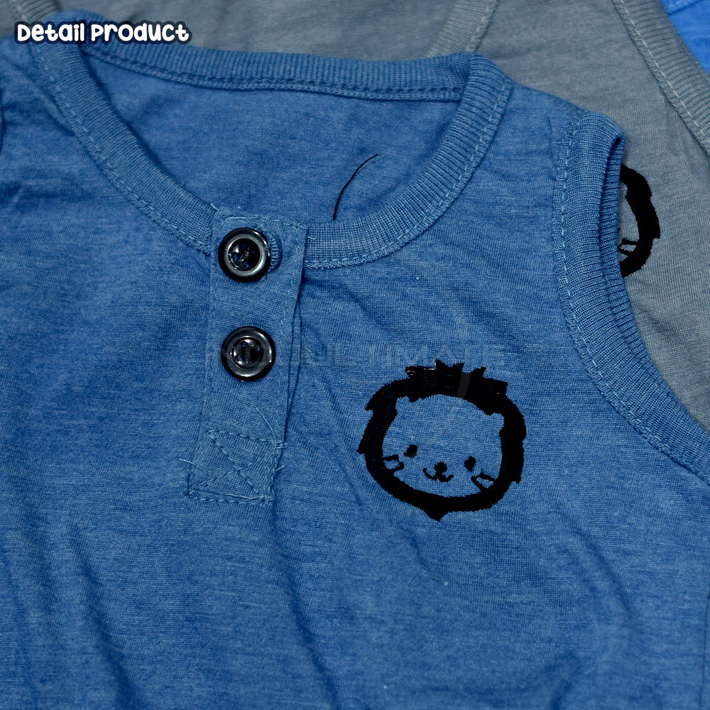 (0-12 Bulan) 1 Pcs BABY LEON Jumsuit Bayi Lengan Kutung Bordir Jumper Bayi Jumpsuit Bayi Cowok Laki-Laki GY-047 Baju Bayi Baju Tidur Bayi Baby Sleepsuit Pakaian Bayi Kaos Bayi Newborn Baru Lahir