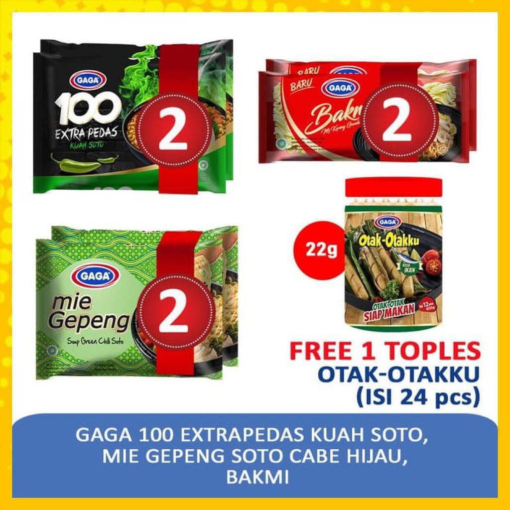 

GAGA100 EXTRA PEDAS SOTO, MIE GEPENG SOTO, BAKMI, OTAK-OTAK (KODE19