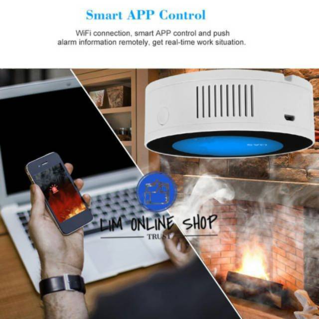 Alat Pintar Deteksi Kebocoran Gas LPG Sensor Alarm Detector Connect WIFI Android IOS Keamanan Rumah