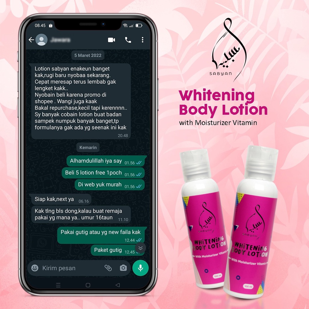 Sabyan whitening body lotion with moisturizer BPOM - lotion bibit pemutih ORI