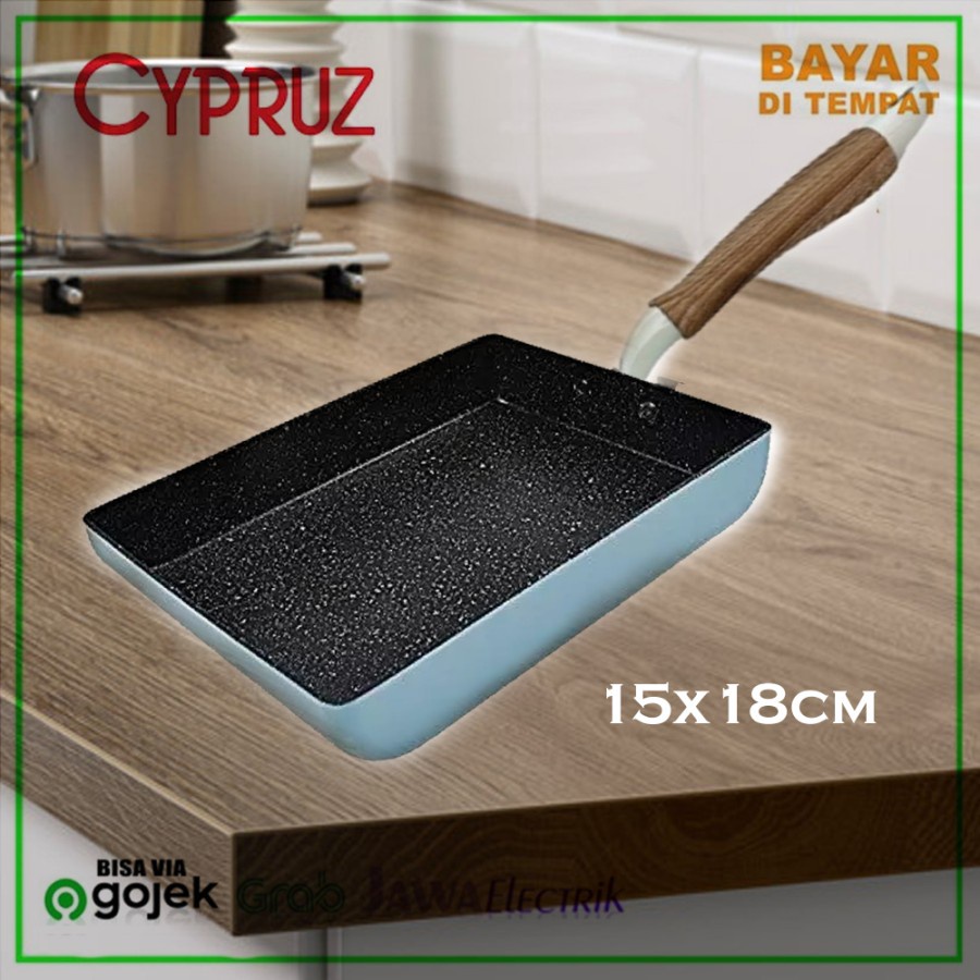 CYPRUZ Marble Tamagoyaki Pan 15X18cm Color Series Cyprus FP-0735