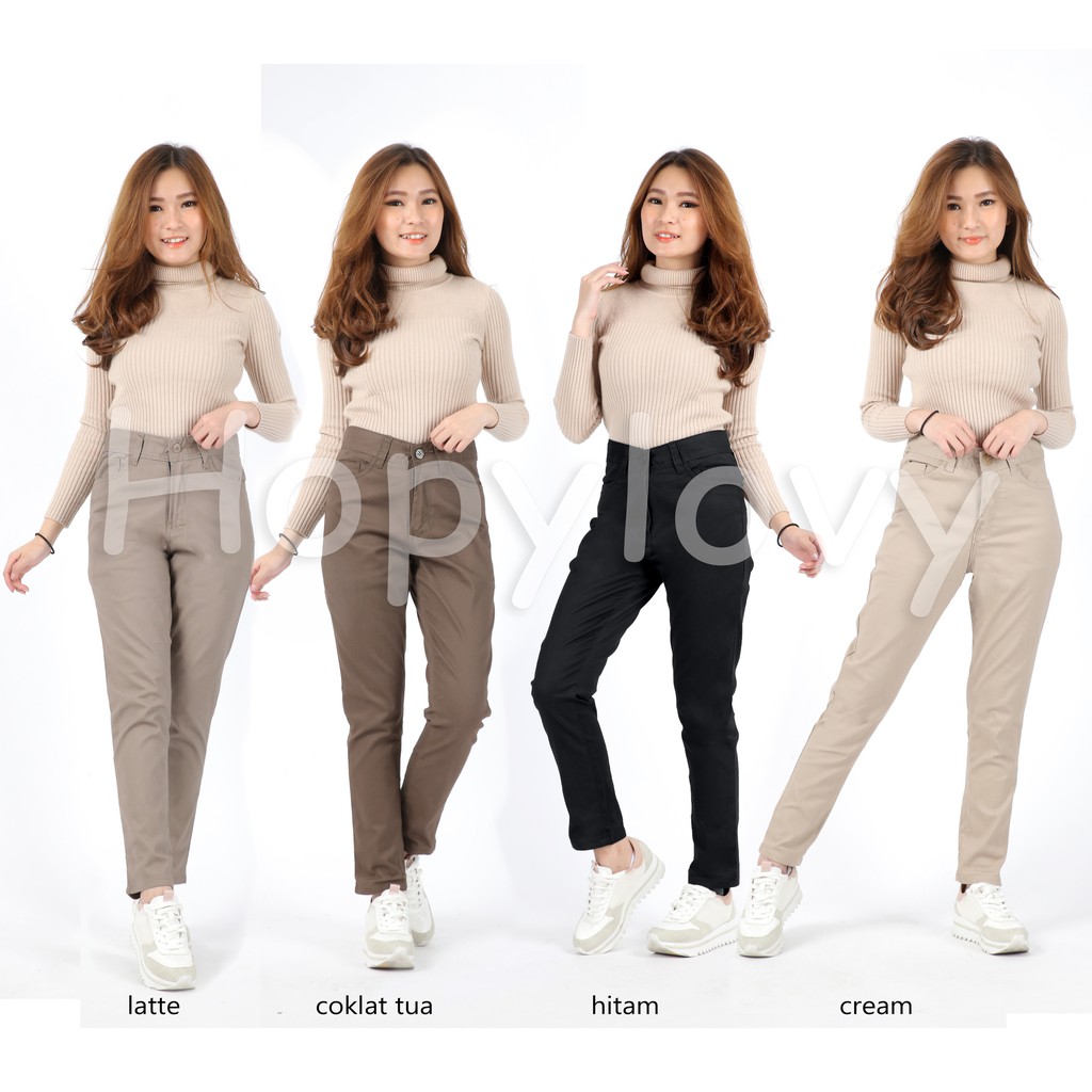 HOPYLOVY Celana  Chino  Wanita Celana  Panjang  Chinos  
