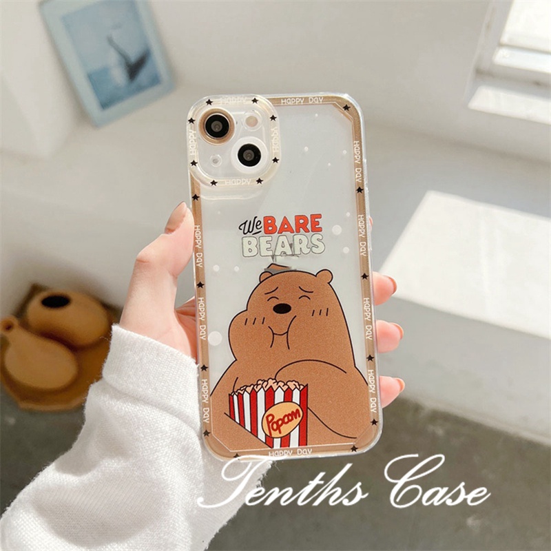 Samsung A14 A54 A34 A04 A23 A33 A53 A13 A73 A03 M23 M33 A12 A22 A51 A52 A72 A50 A50s A30s S20FE Tricolor Bare Bears Casing Ponsel Soft Clear Cover