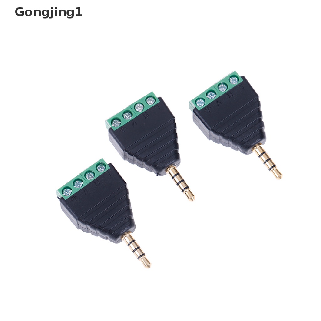 Gongjing1 Konektor Kabel Jack Audio Stereo Av 4-pole 3.5mm Male 4-pin