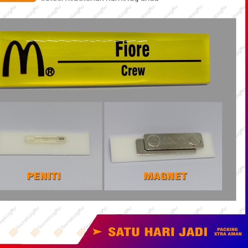 

Ready Stok Name Tag /Nama Dada /Papan Nama Mc Donald Akrilik termurah se indonesia