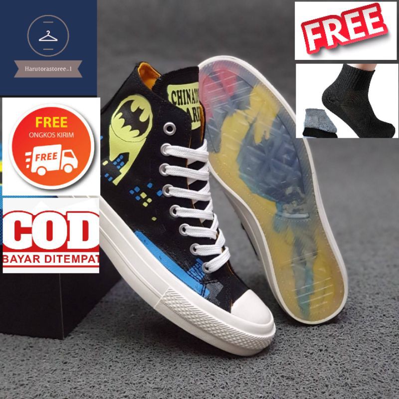 Converse All Star High 70s X Batman Glow In The Dark White Glosy Size 39-44
