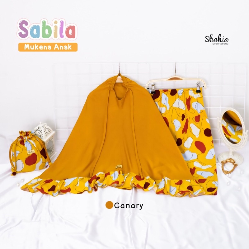SHAHIA - Mukena Anak Sabila Prayer Set-Sabila Canary