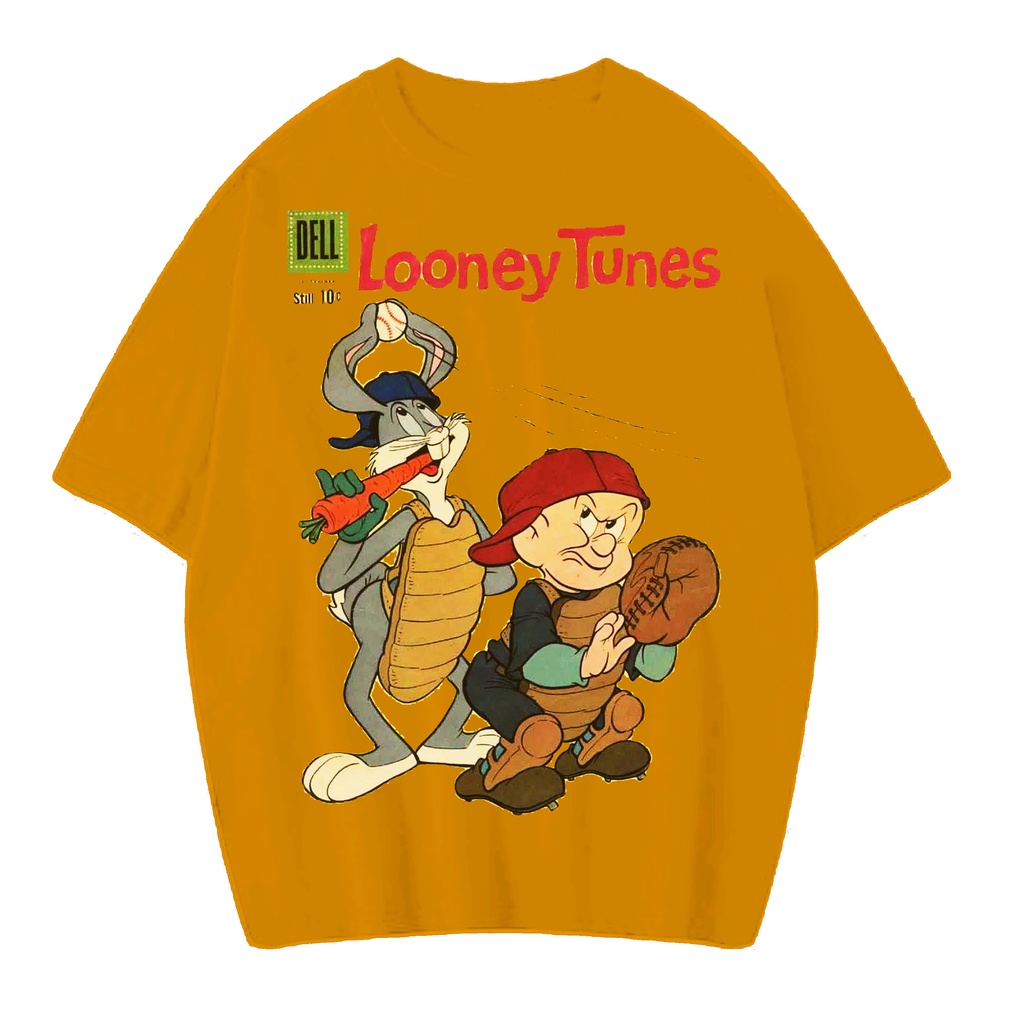 KAOS OVERSIZE LOONEY TUNES ELMER FUDD VINTAGE TEE (YELLOW MUSTARD T-SHIRT)