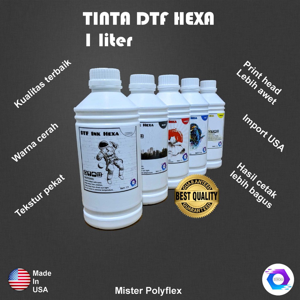 Tinta DTF Ink 1lt Hexa / Tinta Sablon DTF