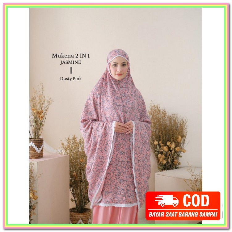 Jennabia.Tsm - Mukena Dewasa Premium Bordir | Motif Starla | Rayo UD901 Mukena Rayon Dewasa 2 In 1