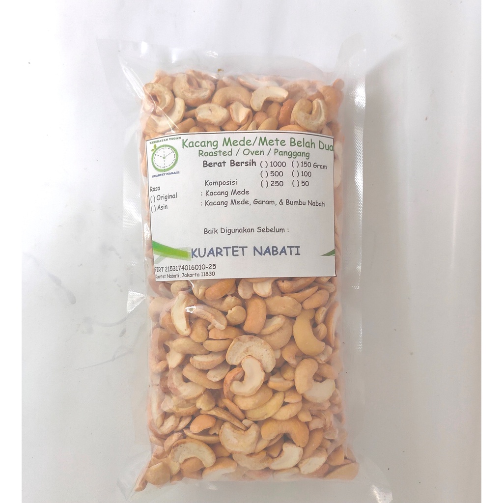 

500gr Roasted Kacang Mede Belah 2 - Mete Sulawesi Varian Rasa Original / Asin Oven – Matang – Siap Makan