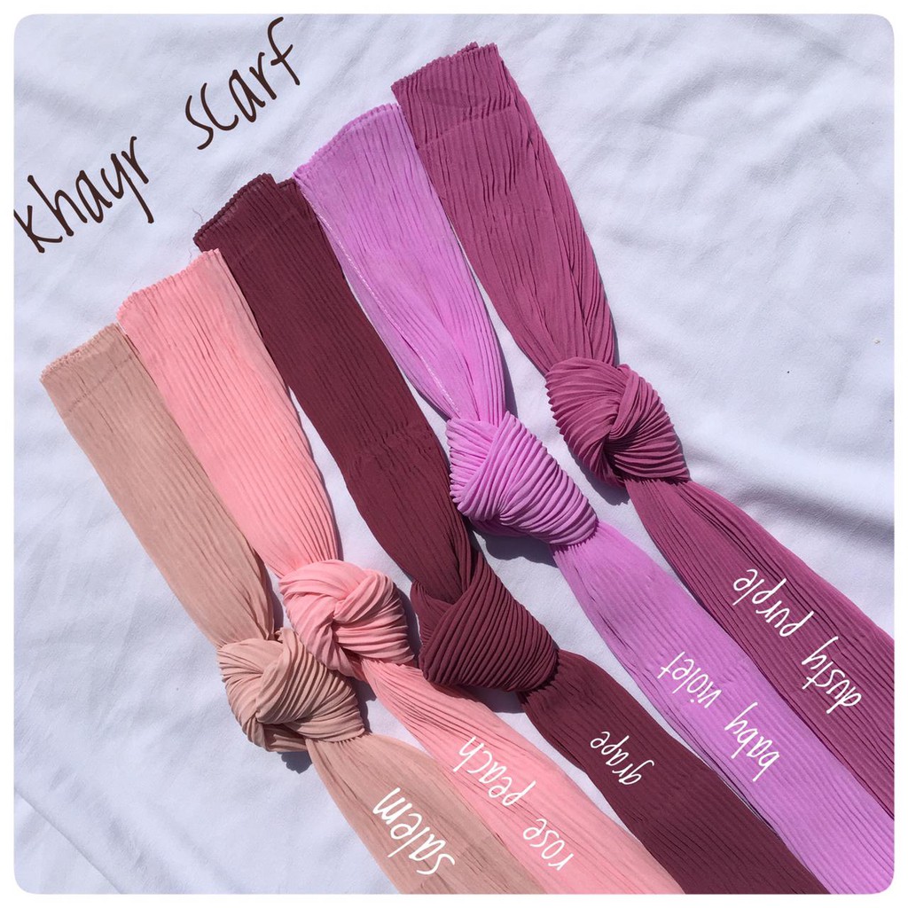 Pashmina Plisket Ceruty Plisket Ukuran 180 x 75 Tanpa Garis Tengah