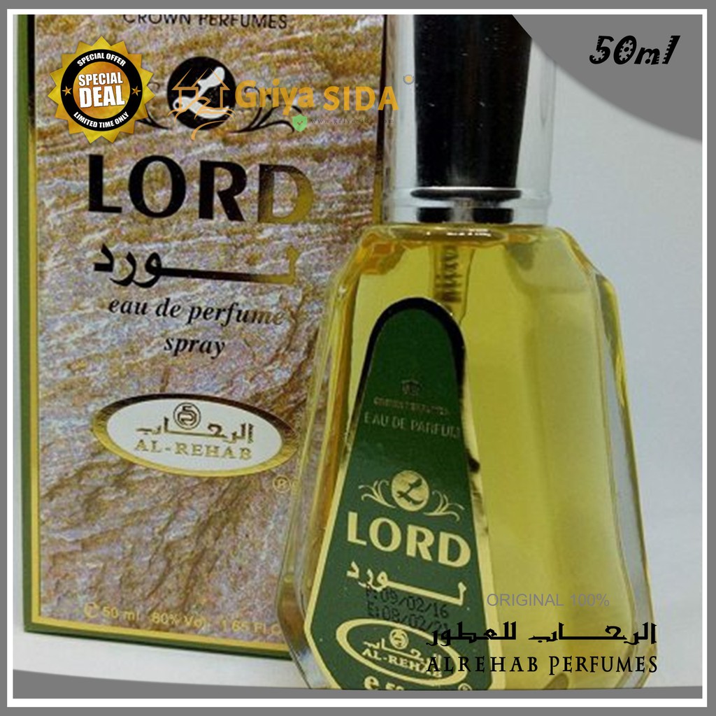 Parfum al rehab lord 50ml original minyak wangi alrehab spray aroma Lord best PROMO!