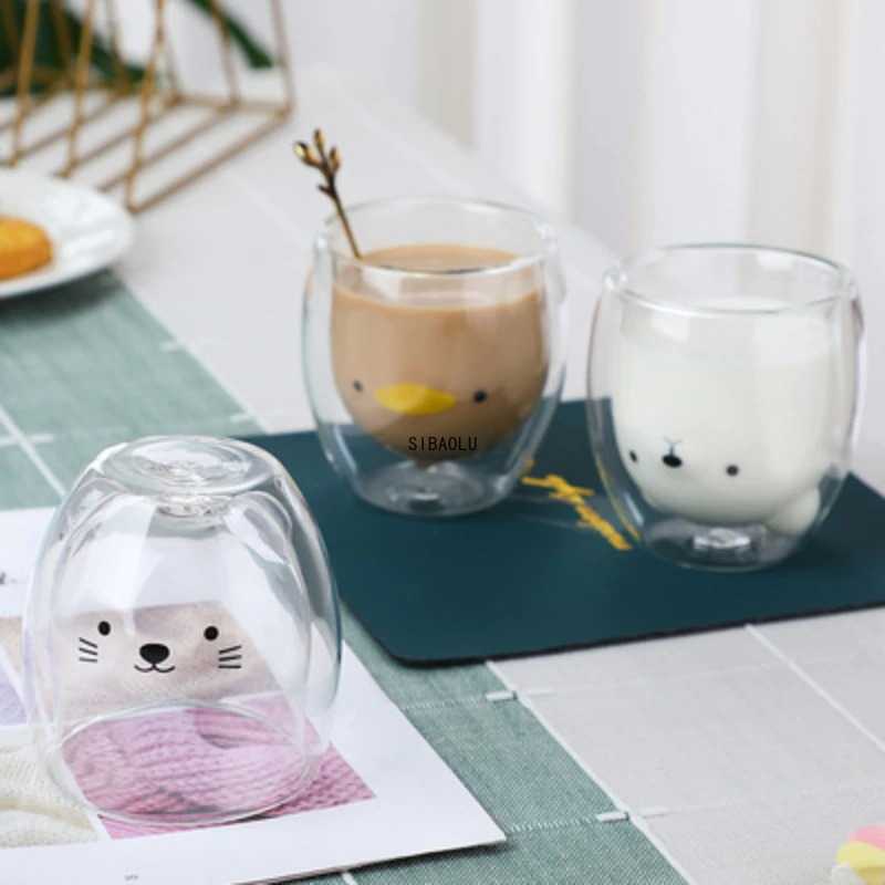 TD-DA SIBAOLU Gelas Mug Animal Double Wall Layer Cup - C8784