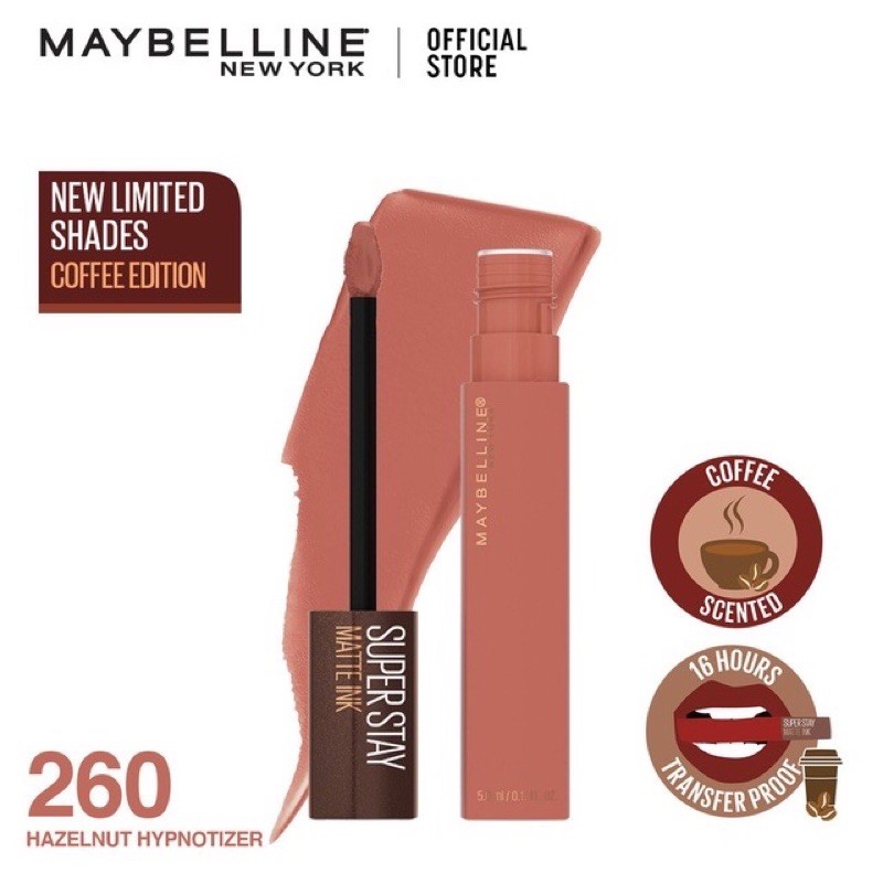 Maybelline Superstay Matte Ink Liquid Matte Lipstick Make Up (Coffee Edition)