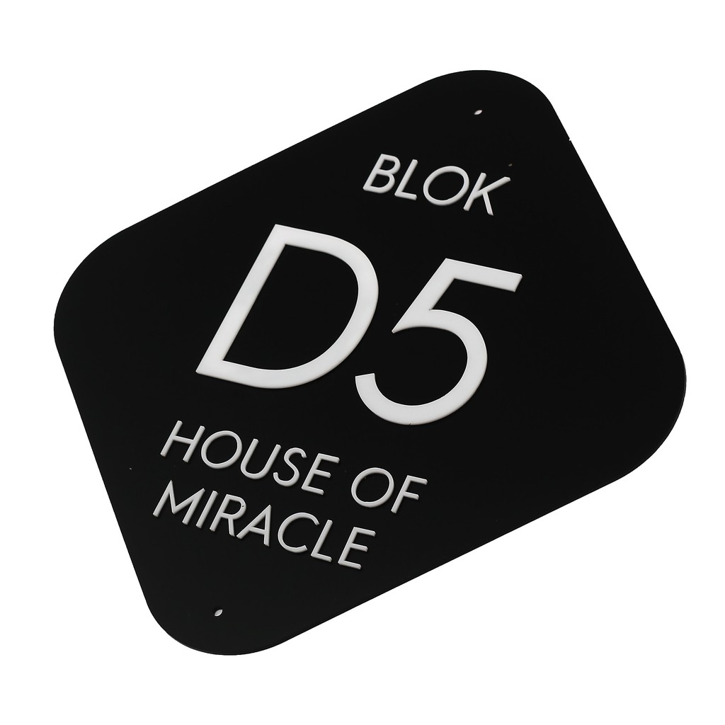 Nomor Rumah Akrilik 2 Layer/ Nomor Rumah Acrylic/ Nomer Rumah Warna/ No Rumah/ Plat Rumah -HN047 IDN