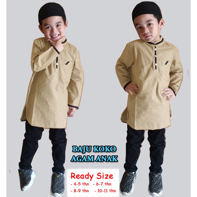 Koko Agam Anak Lengan Panjang - Central Grosir Fashion (CGF) - Usia 4 thn - 11 thn - Matt Katun Poplin