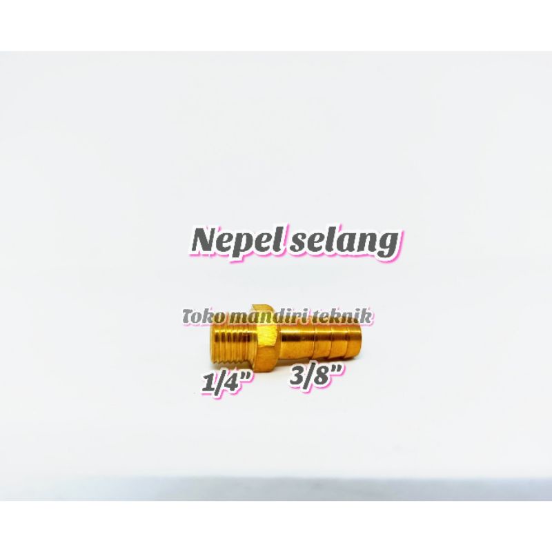 nepel selang drat luar 1/4"×3/8 masuk selang gas lpg