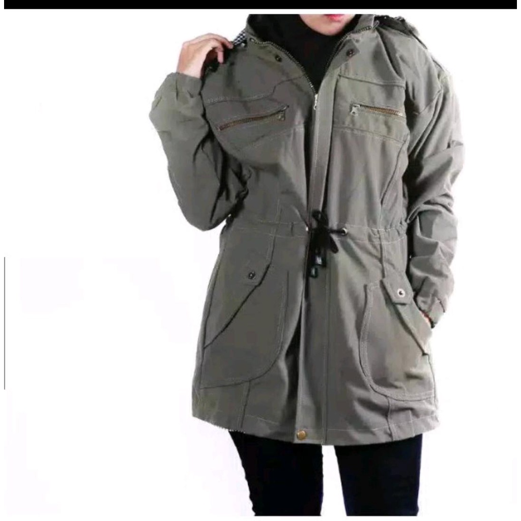 JAKET PARKA WANITA BIG SIZE BAGIAN HOODIE BISA DILEPAS DAN BOLAK BALIK /JAKET PARKA WANITA KANVAS SIZE L SAMPE 4XL BIG SIZE