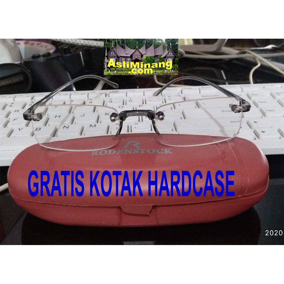 Kacamata Baca Plus Frameless Bor Lentur Anti Patah Mewah Pria Wanita