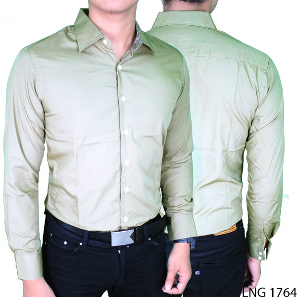 Kemeja Panjang Polos Slim Fit LNG 1764