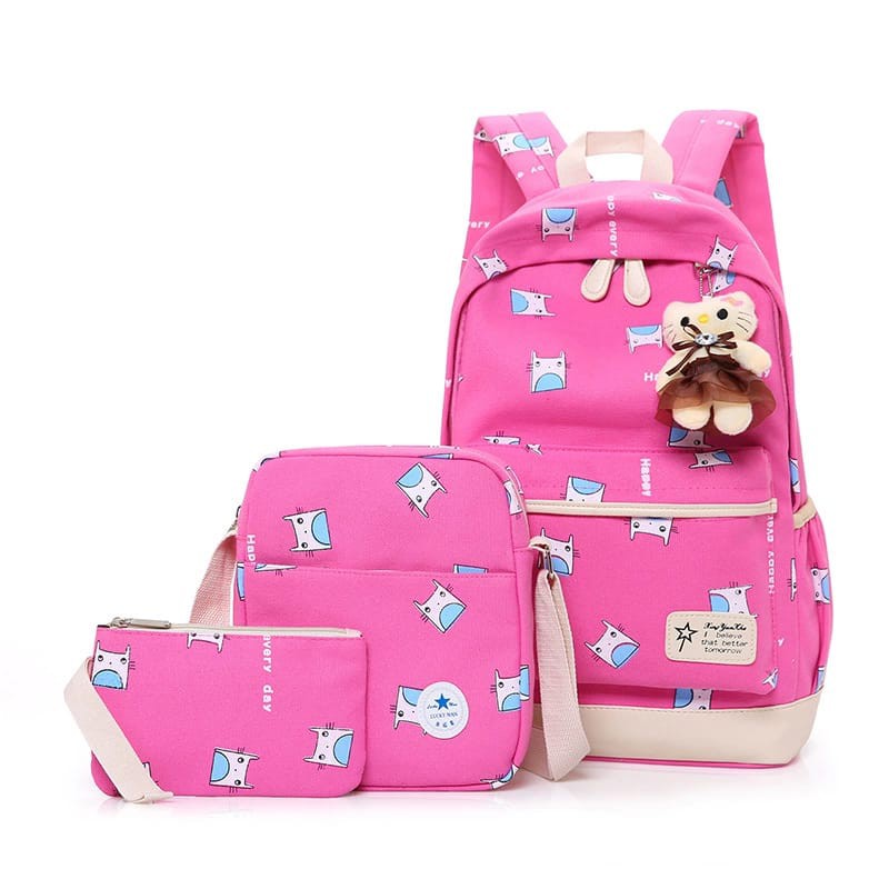 TAS RANSEL SEKOLAH ANAK MULTIFUNGSI MOSTER SET / RANSEL SEKOLAH / RANSEL ANAK PEREMPUAN