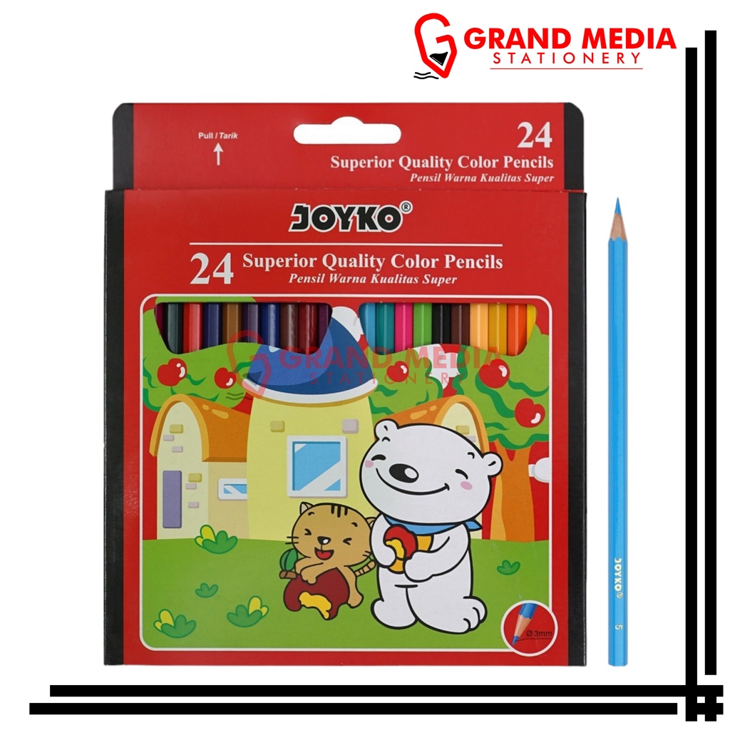

[GRAND MEDIA] COLOR PENCIL / PENSIL WARNA JOYKO 24 WARNA CP-24PB