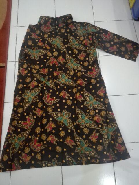 Tunic Santika Black Jumbo Tunik Batik Cantik Seragam Batik Big Size Besar
