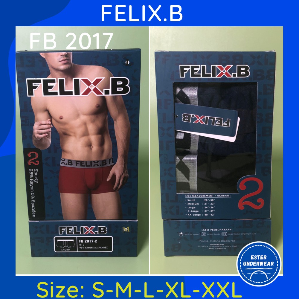 Celana Boxer Pria Felix.B FB 2017 ISI-2 PCS