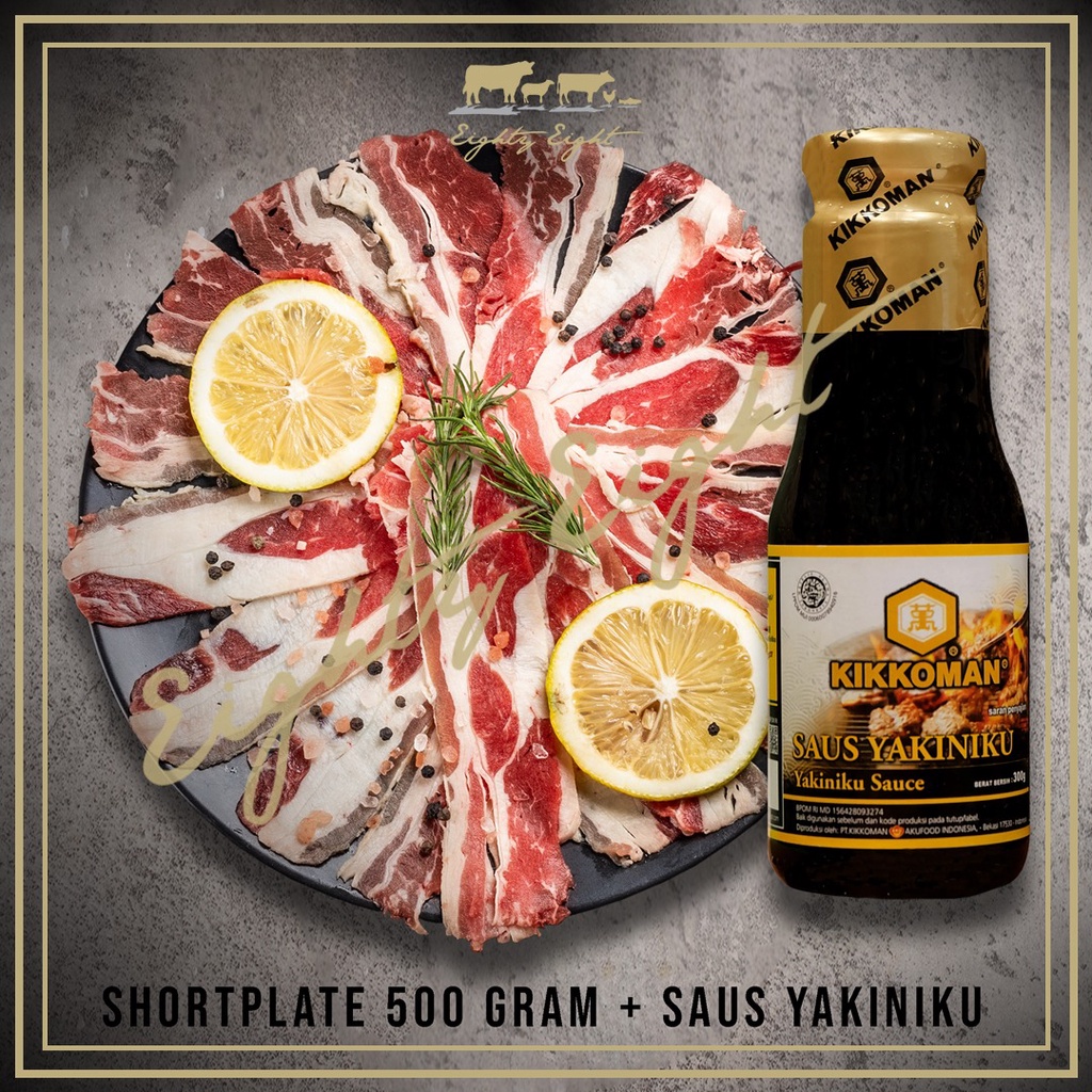 

PAKET SHORTPLATE BEEF SLICE 500GR + KIKKOMAN YAKINIKU SAUCE 300ML