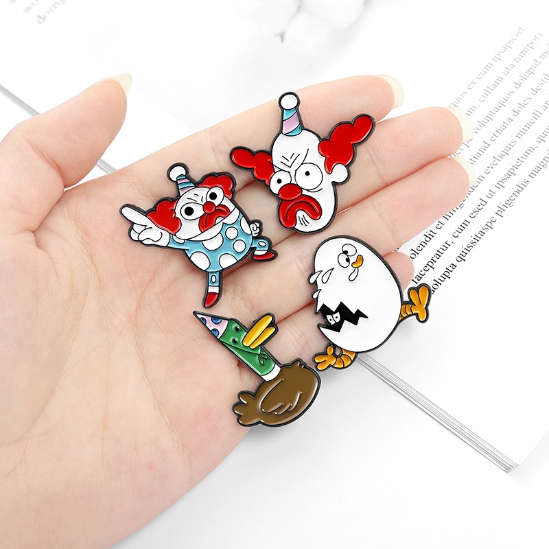 Pin Bros Bentuk Kartun Badut Bebek Untuk Hadiah Teman