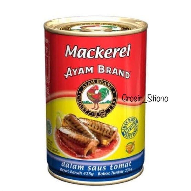 

Mackerel Ayam Brand Saos Tomat 425g/Ikan Sarden Dalam Kaleng