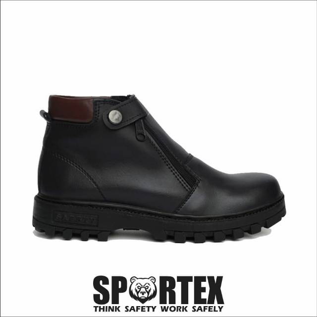 Sepatu Safety PRIA Ujung Besi TYPE SLETING Sol Hitam by sportex