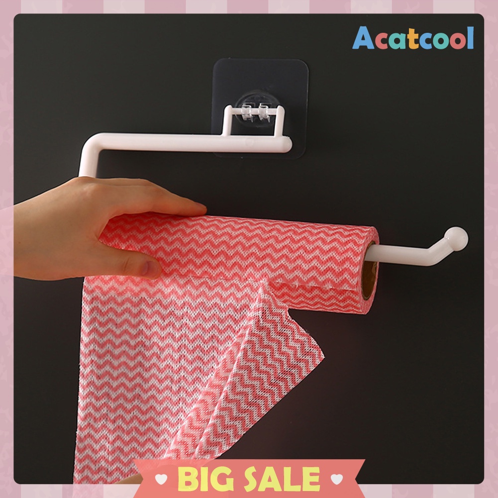 Self Adhesive Kitchen Paper Towel Holder Cling Film Storage Rack Accessory