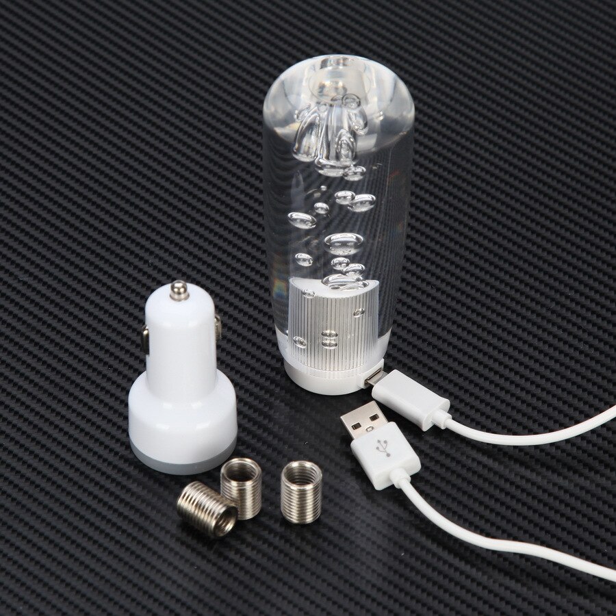 10 / 15 / 20 / 25 / 30cm Knob Tuas Perseneling Mobil Manual Universal Bentuk Gelembung Kristal Dengan Lampu LED Warna-Warni