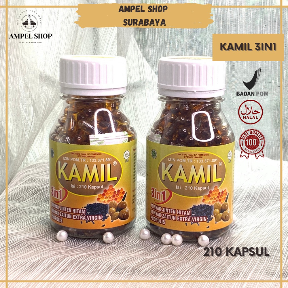 KAMIL 3IN1 [JINTEN HITAM + ZAITUN + PROPOLIS] 210 Kapsul