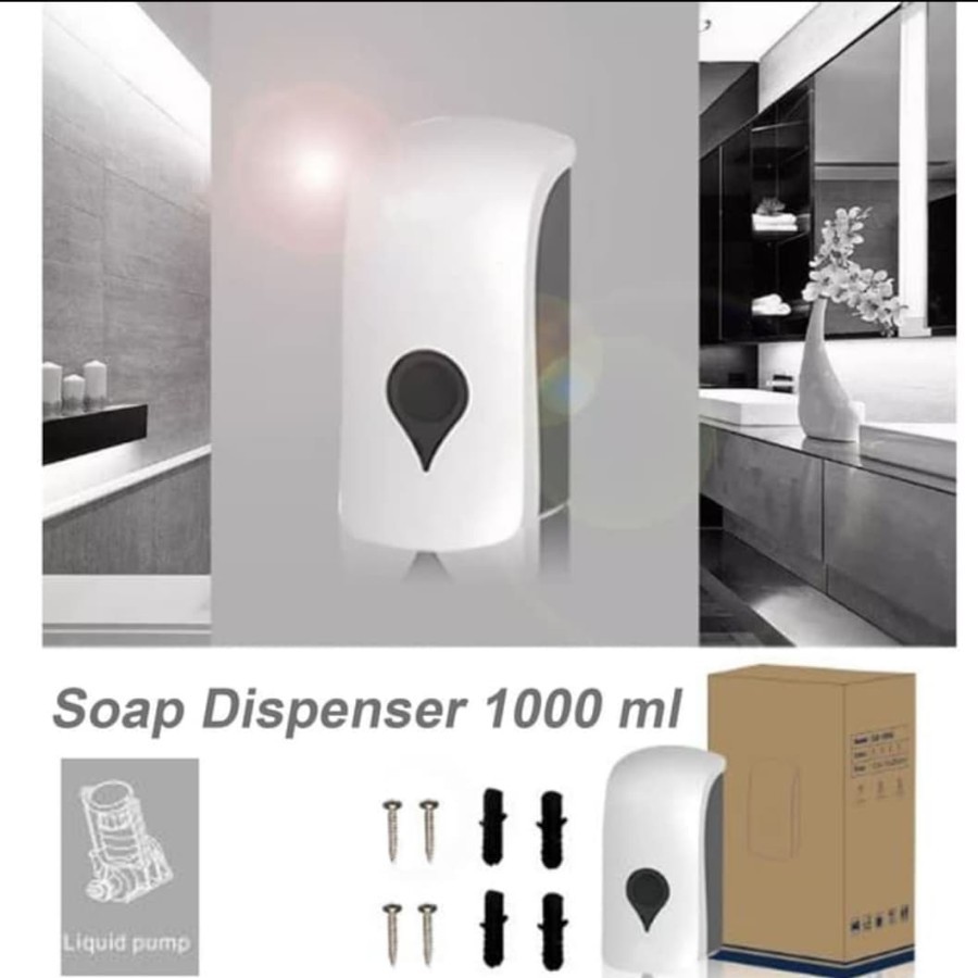 (Serba Serbi)Soap Dispenser 1000ml Best Quality /Tempat Sabun Cair Besar Dispenser Sabun Sampo Otomatis