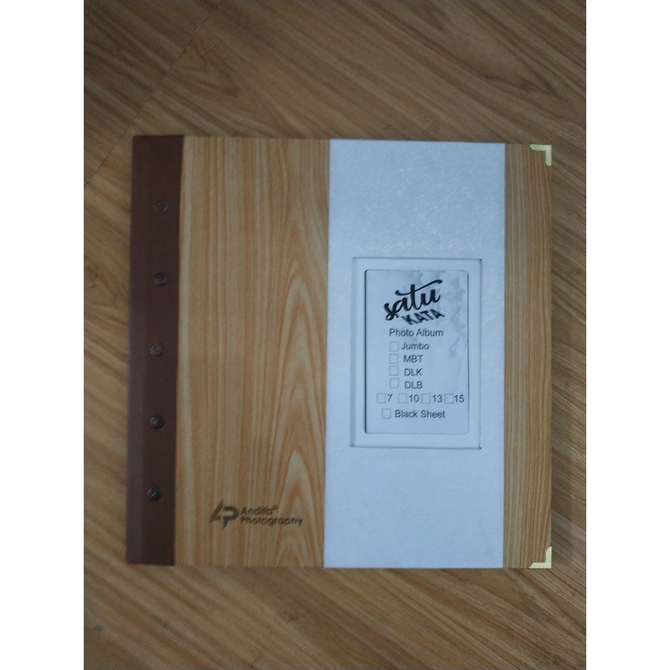 Album foto magnetik 10 sheet paku kayu FREE gravir SHEET PUTIH