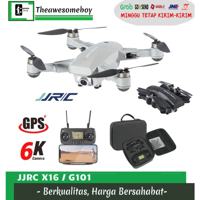 {adenastore} JJRC X16 / G101 5G Wifi GPS Drone Foldable FPV 6K Camera Quadcopter With 1 Battery Mura